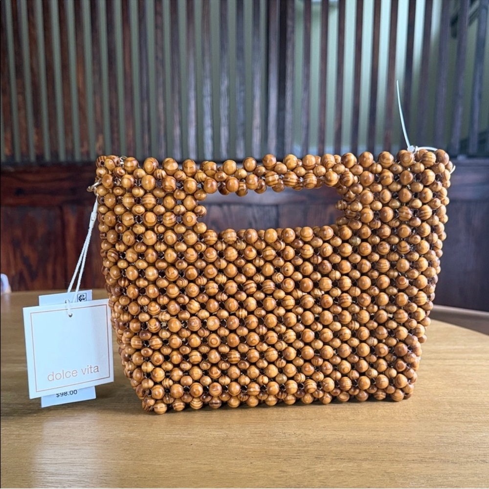 Dolce Vita Tan Wooden Bead Handbag